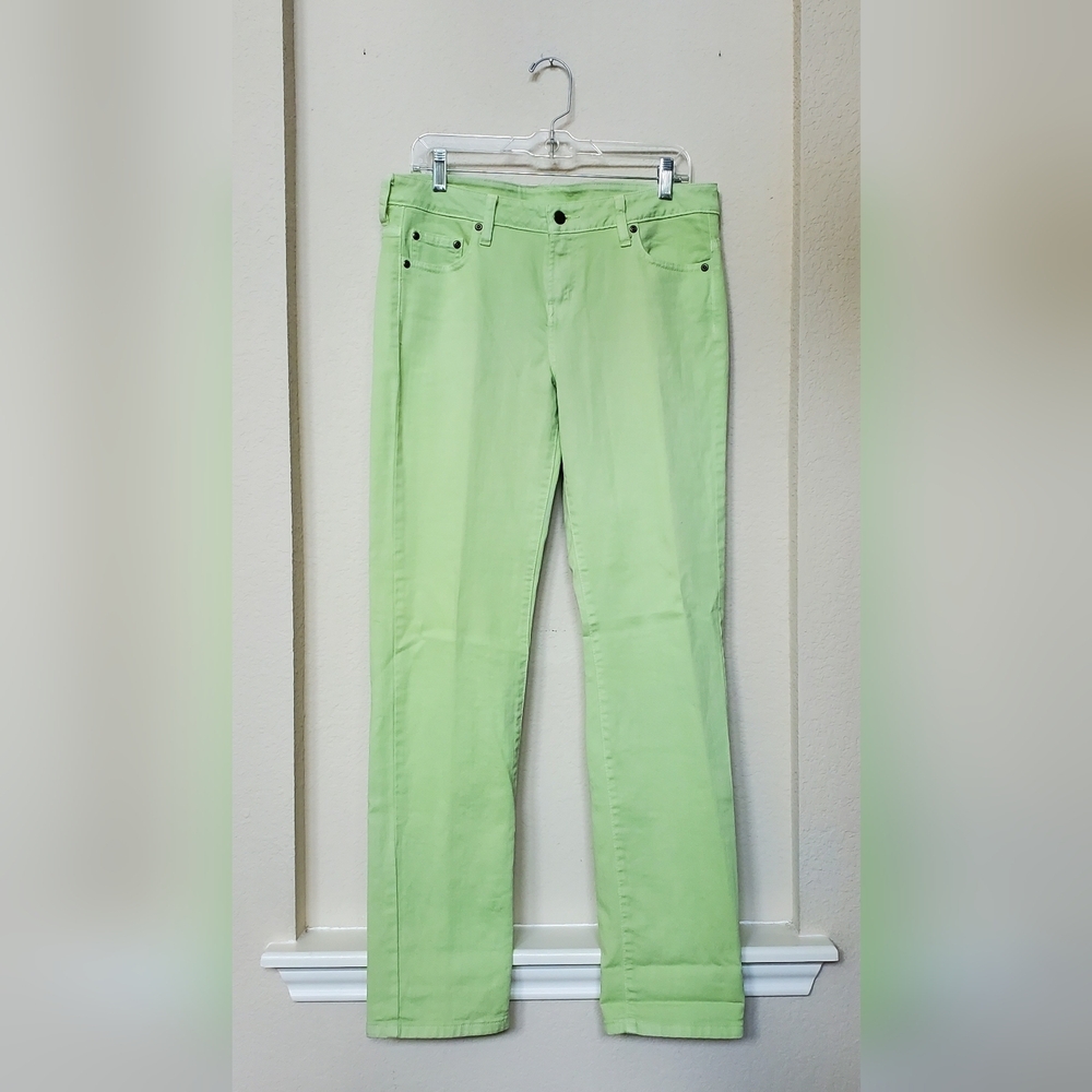 Garnet Hill Green Straight Leg Jeans.  Size 8